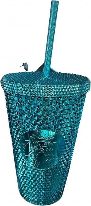 Starbucks 2023 Blue Chrome Studded Grande 16oz Tumber With Straw Azules | 15740-ZBRW