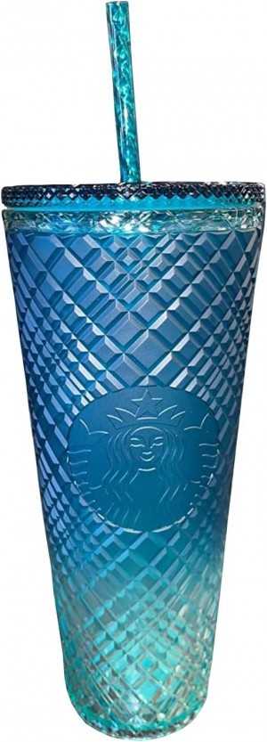 Starbucks 2023 Green Gradient Ombre Jeweled Venti Cold Plastic Cup Tumbler, 24 Oz Verdes | 42615-DAKL