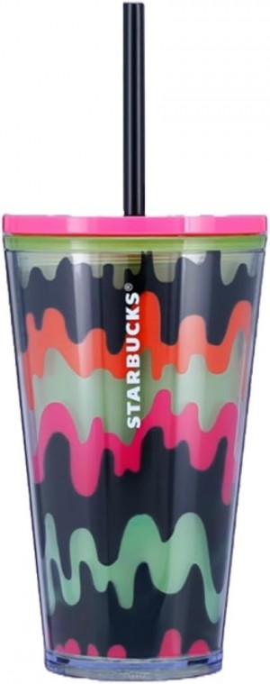 Starbucks 2023 Halloween Limited Edition Drippy Wave Tumbler Decorate With Spooky Stickers Multicolor | 38791-MKZV