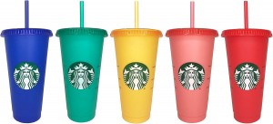 Starbucks 5 X 680ml Reusable Summer Colour Changing Cups Rojos Naranjas Amarillos Verdes Azules | 51820-FIAH