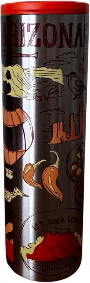Starbucks Arizona Vacuum Insulated Stainless Steel Traveler Tumbler Coffee Mug 16 Oz Grises Cafes | 87152-YNFD