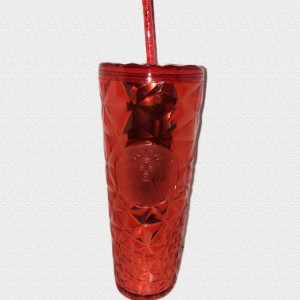 Starbucks Christmas Holidays Red Diamond Prism Crystal Venti 24oz Tumbler Rojos | 01837-SZUK