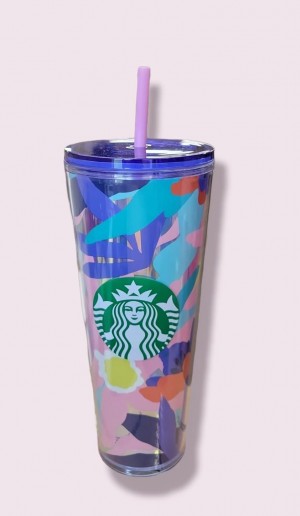 Starbucks Company Summer 2021 Collection - Cold Cup With Lid And Straw, Venti, 24oz Multicolor | 70415-LBOW