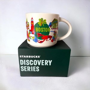 Starbucks Discovery Series Collection Boston 14 Oz Mug, Ivory White Blancos | 58293-VBHK
