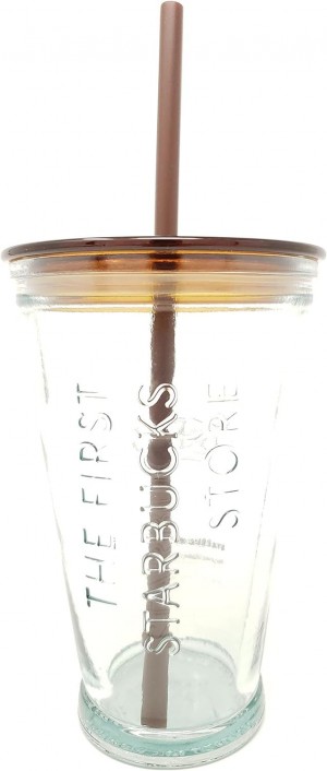 Starbucks Exclusive Seattle 1912 Pike Place First Store Brown Recycled Glass Cold Cup, 16 Fl Oz Marrom | 81376-ZJLQ