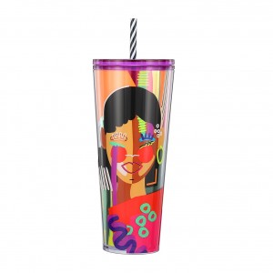 Starbucks Girl With Earring Cold Cup Plastic 24oz Multicolor | 95326-HZFM
