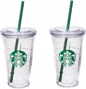 Starbucks Grande Insulated Travel Tumbler 16 Oz Double Wall Acrylic 2 Pack Set Verdes | 30289-BHQI