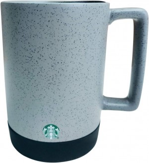 Starbucks Grey/Black Speckled Ceramic Desktop Mug Silicone Nonslip Bottom With Press-in Lid, 14 Fl Oz Grises | 19034-GHCK