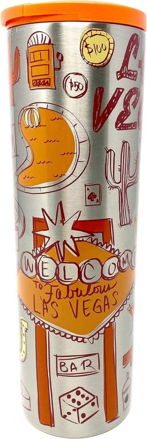 Starbucks Las Vegas Vacuum Insulated Stainless Steel Traveler Coffee Tumbler, 16 Oz Naranjas | 19503-ISEQ