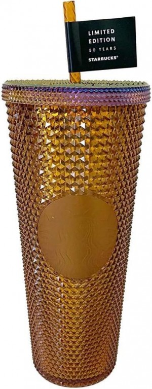 Starbucks Limited Edition 2021 50th Anniversary Honeycomb Gold Studded Cold Cup Tumbler 24oz Dorados | 52734-ARXK