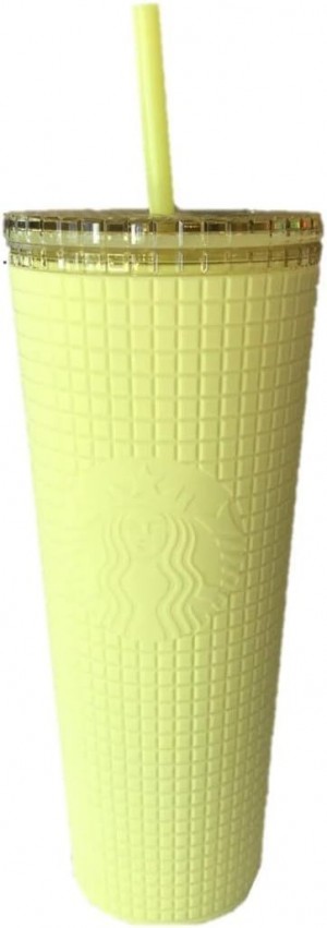 Starbucks Meadow Yellow Grid Soft Touch Tumbler Venti 24 Oz Verdes | 85361-DJFR