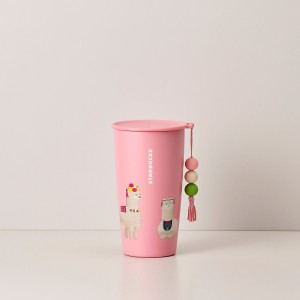 Starbucks Pink Alpaca Bohemian with Strap 12oz Tumbler Rosas | 67325-PURW