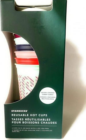 Starbucks Reusable Plastic Hot Cups Holiday 2020 Color Changing Cups, 16 Ounces Multicolor | 29135-XKFI