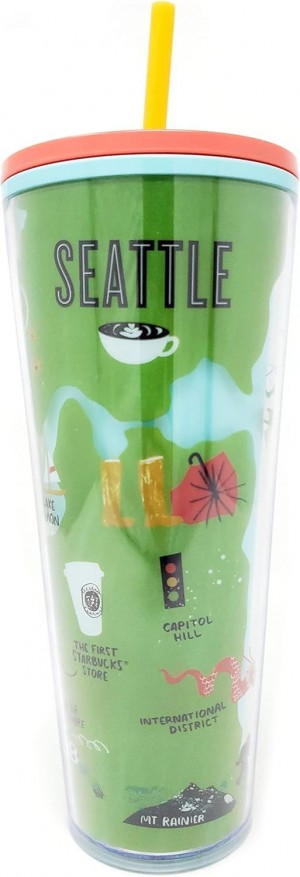 Starbucks Seattle Local Collection Cold Cup Tumbler Venti 24 Oz Rojos | 17302-QLSE