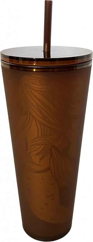 Starbucks The First Store Pike Place Amber Siren Soft Touch Plastic Cold Cup Marrom | 83796-VHMP