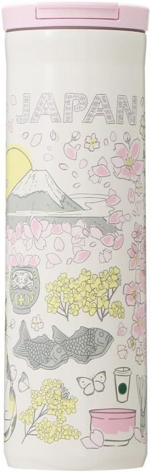 Starbucks Tumbler Japan Limited Edition, Been There Series, Stainless Steel Bottle, Japan Autumn, 16.5 Fl Oz (473 Ml) (Sakura) Rosas Grises | 21547-JMAI