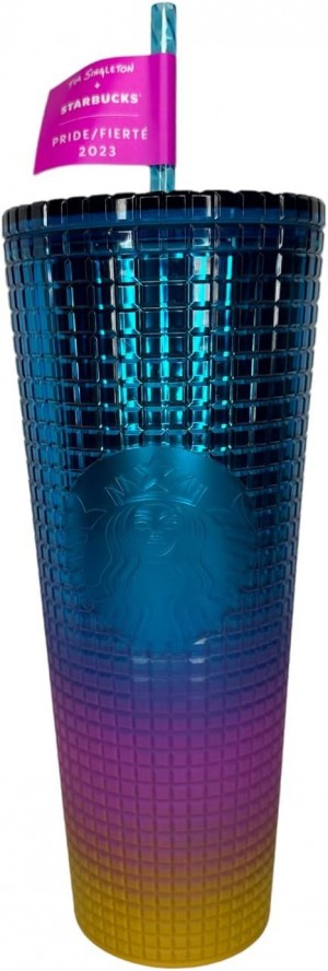 Starbucks Tumbler Tim Singleton Rainbow Grid Gradient Ombre - Venti 24oz - Summer 2023 Multicolor | 12495-AOLF