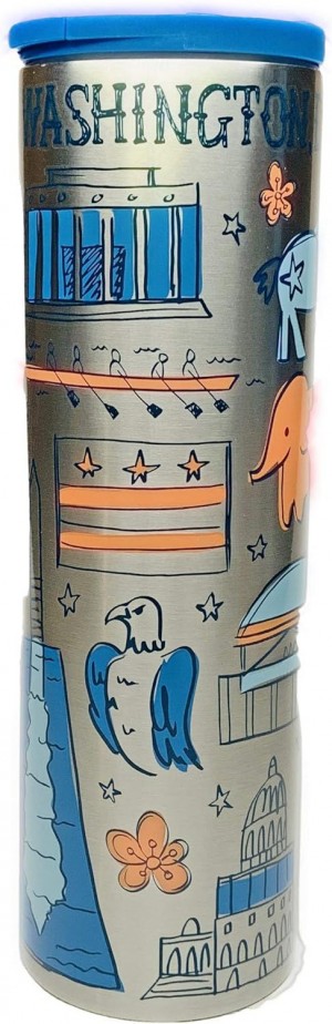Starbucks Washington, Dc Insulated Tumbler Stainless Steel Been There Series, Across The Globe Collection, 16 Fluid Ounces Multicolor | 05149-KBFO