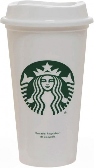Starbucks White Reusable Plastic Travel Mug/Cup/Tumbler Grande Medium, 16oz 473ml Blancos | 51697-AQCI